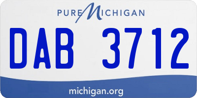 MI license plate DAB3712