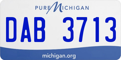 MI license plate DAB3713