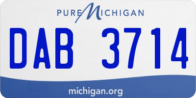 MI license plate DAB3714