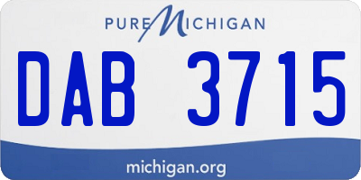 MI license plate DAB3715