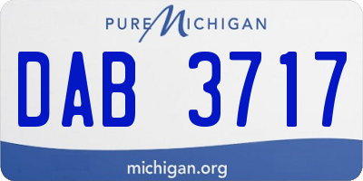 MI license plate DAB3717