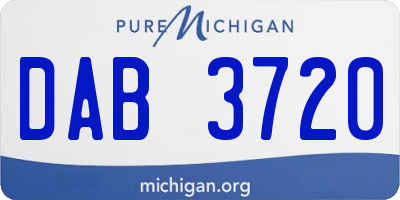 MI license plate DAB3720