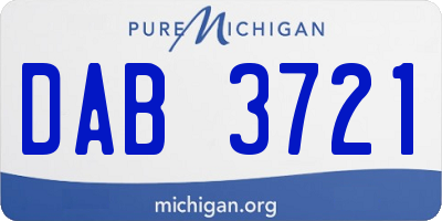 MI license plate DAB3721