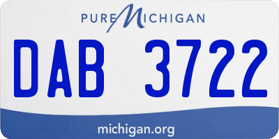 MI license plate DAB3722
