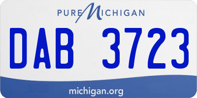 MI license plate DAB3723
