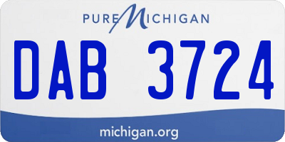 MI license plate DAB3724