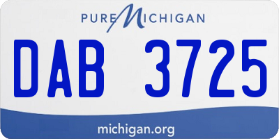 MI license plate DAB3725