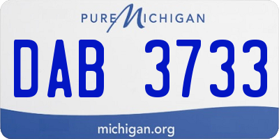 MI license plate DAB3733