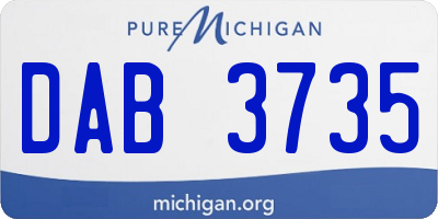 MI license plate DAB3735