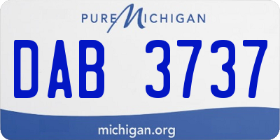 MI license plate DAB3737