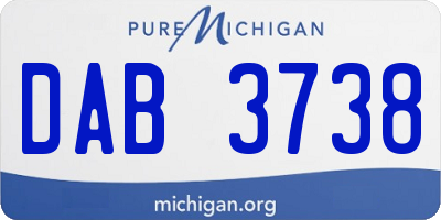 MI license plate DAB3738