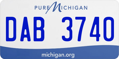 MI license plate DAB3740