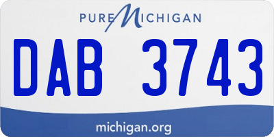 MI license plate DAB3743