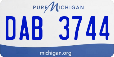 MI license plate DAB3744