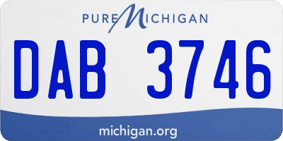 MI license plate DAB3746