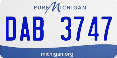 MI license plate DAB3747