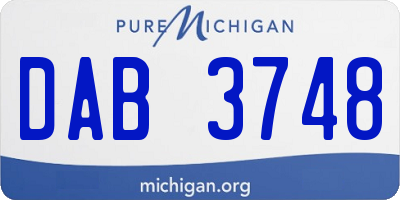 MI license plate DAB3748