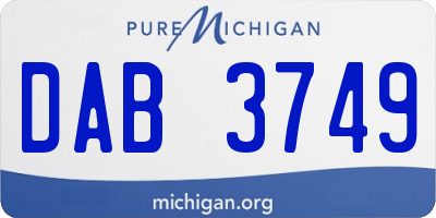MI license plate DAB3749