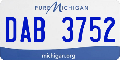 MI license plate DAB3752