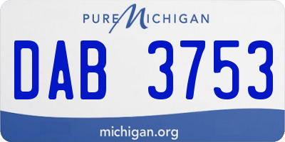 MI license plate DAB3753