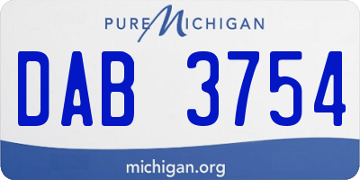 MI license plate DAB3754
