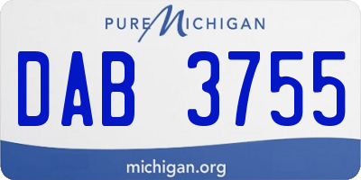 MI license plate DAB3755