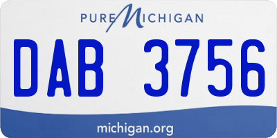 MI license plate DAB3756