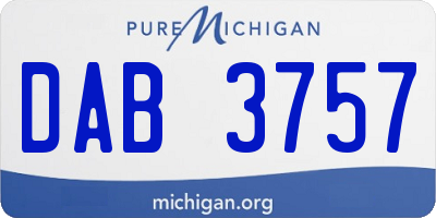MI license plate DAB3757