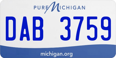 MI license plate DAB3759