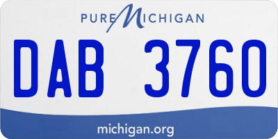 MI license plate DAB3760