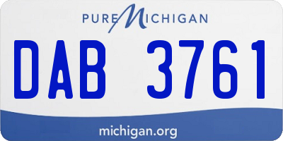 MI license plate DAB3761