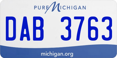 MI license plate DAB3763