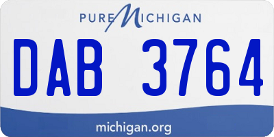 MI license plate DAB3764