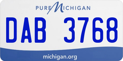 MI license plate DAB3768