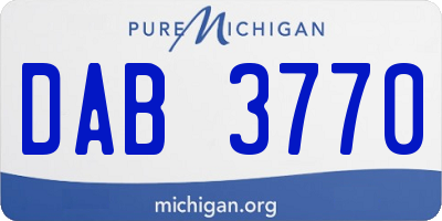 MI license plate DAB3770