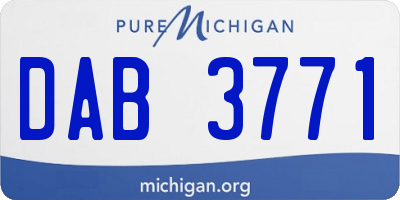 MI license plate DAB3771