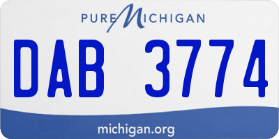 MI license plate DAB3774