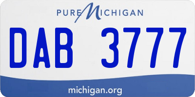 MI license plate DAB3777