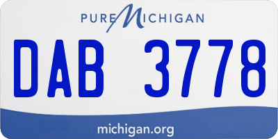 MI license plate DAB3778