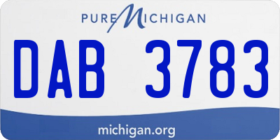 MI license plate DAB3783