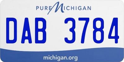 MI license plate DAB3784