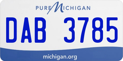 MI license plate DAB3785