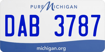 MI license plate DAB3787