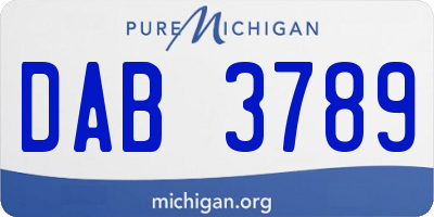 MI license plate DAB3789