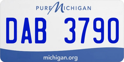 MI license plate DAB3790