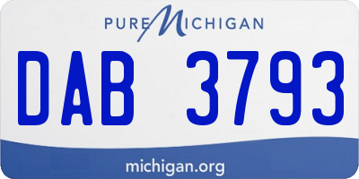 MI license plate DAB3793