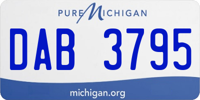 MI license plate DAB3795