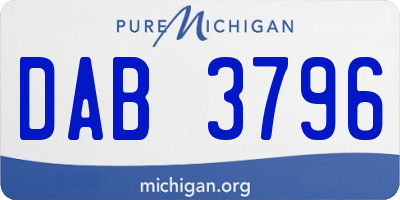 MI license plate DAB3796