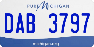 MI license plate DAB3797