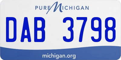 MI license plate DAB3798